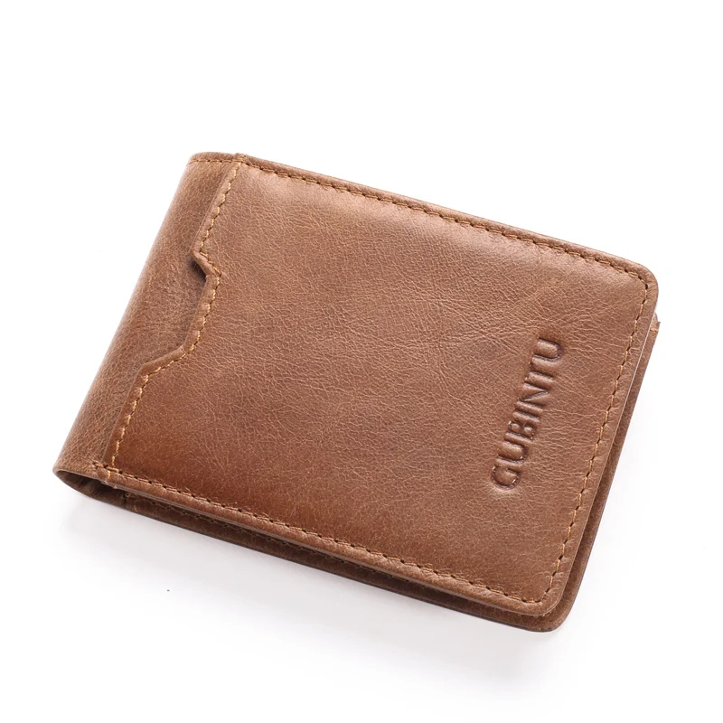 GUBINTU RFID Блокировка тонкий двойной зажим для денег кошелек Винтаж тонкая защита для карт держатель для денег Карманный Кошелек для мужчин