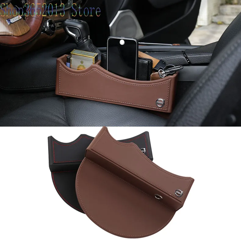 

Car styling 1pcs For Volvo XC90 S90 S60 xc60 S80L V60 Seat Crevice Storage Box Bag Cabby Slit Pocket Organizer Phone Holder