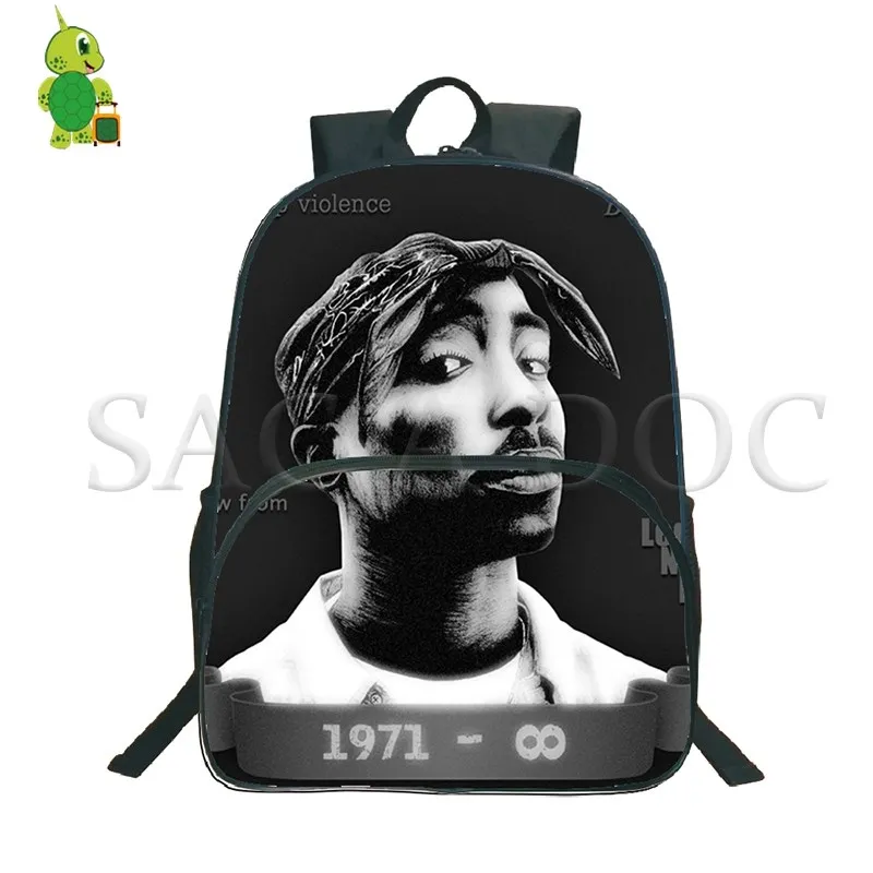 Рюкзак Tupac 2Pac в стиле хип-хоп, легенда, женские и мужские повседневные дорожные сумки, школьный рюкзак для подростков, девочек и мальчиков, вентиляторы, повседневный рюкзак - Цвет: 1