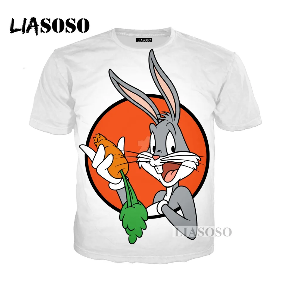 LIASOSO Новая летняя обувь для мужчин и женщин футболка с мультипликационным