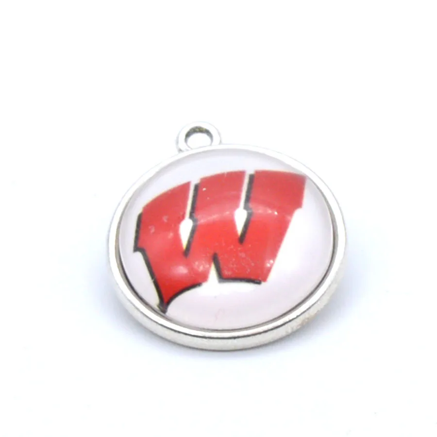 Золотой цвет Подвесные аксессуары Wisconsin badgers Подвески Аксессуары для браслета ожерелье для женщин мужчин баскетбольные вентиляторы Paty Мода - Окраска металла: Золотой цвет