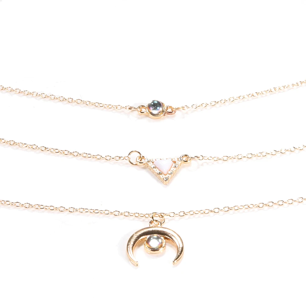 3 шт./компл. модное ожерелье с опалом женское длинное свисающее ювелирные изделия