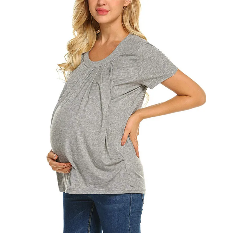 

Maternity Tee Shirts For Pregnant Women Clothing Nursing Tops Pregnant Mom Nurse T-Shirt Daily Wearing Tee Breastfeeding Clothes