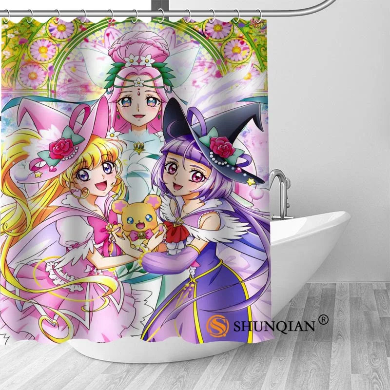 Пользовательские Улыбка Precure аниме Современный Душ Шторы Ванная комната Водонепроницаемый Полиэстеровая печать на ткани Ванная комната занавес с крюком - Цвет: Shower Curtain