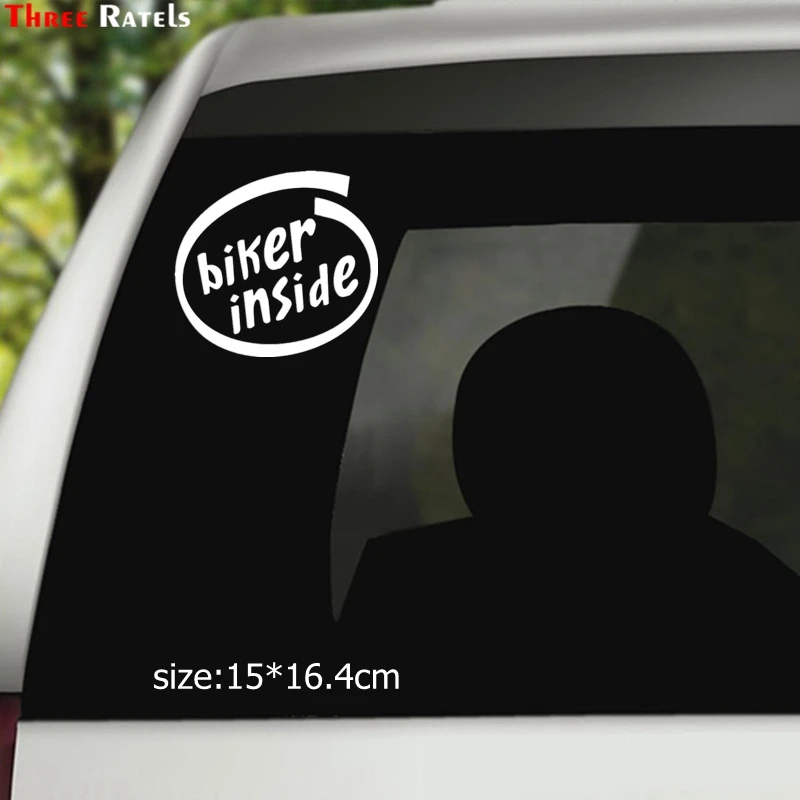 Three Ratels TZ 1451#15*16.4см байкер внутри наклейки на авто машину автонаклейка