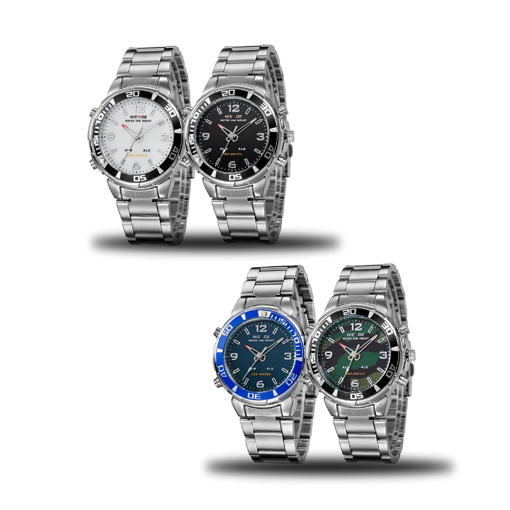 Вайде лучший бренд класса люкс - часы мужчины спортивные из нержавеющей стали