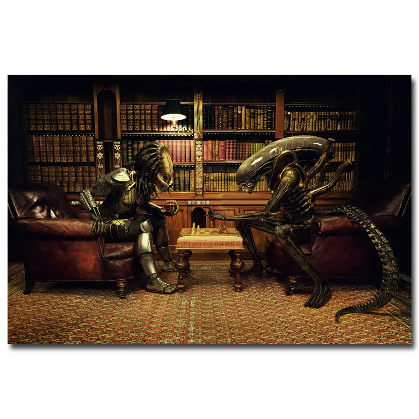 Плакат Alien vs Predator 3 из шелковой ткани с принтом 13x20 24x36 дюймов настенные картины для