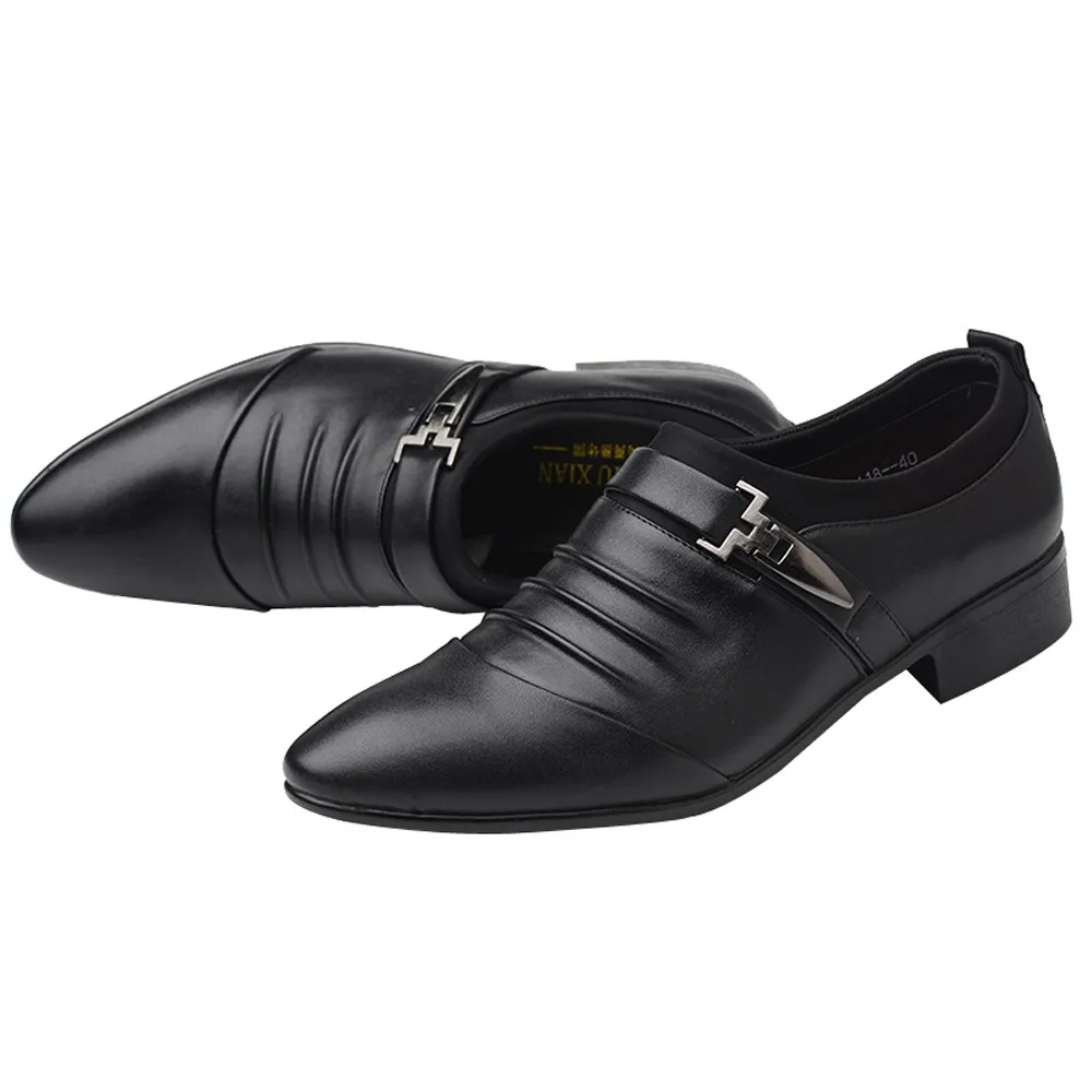 2019 новый английский бренд Мужские слипоны Разделение кожи с острым носком туфли