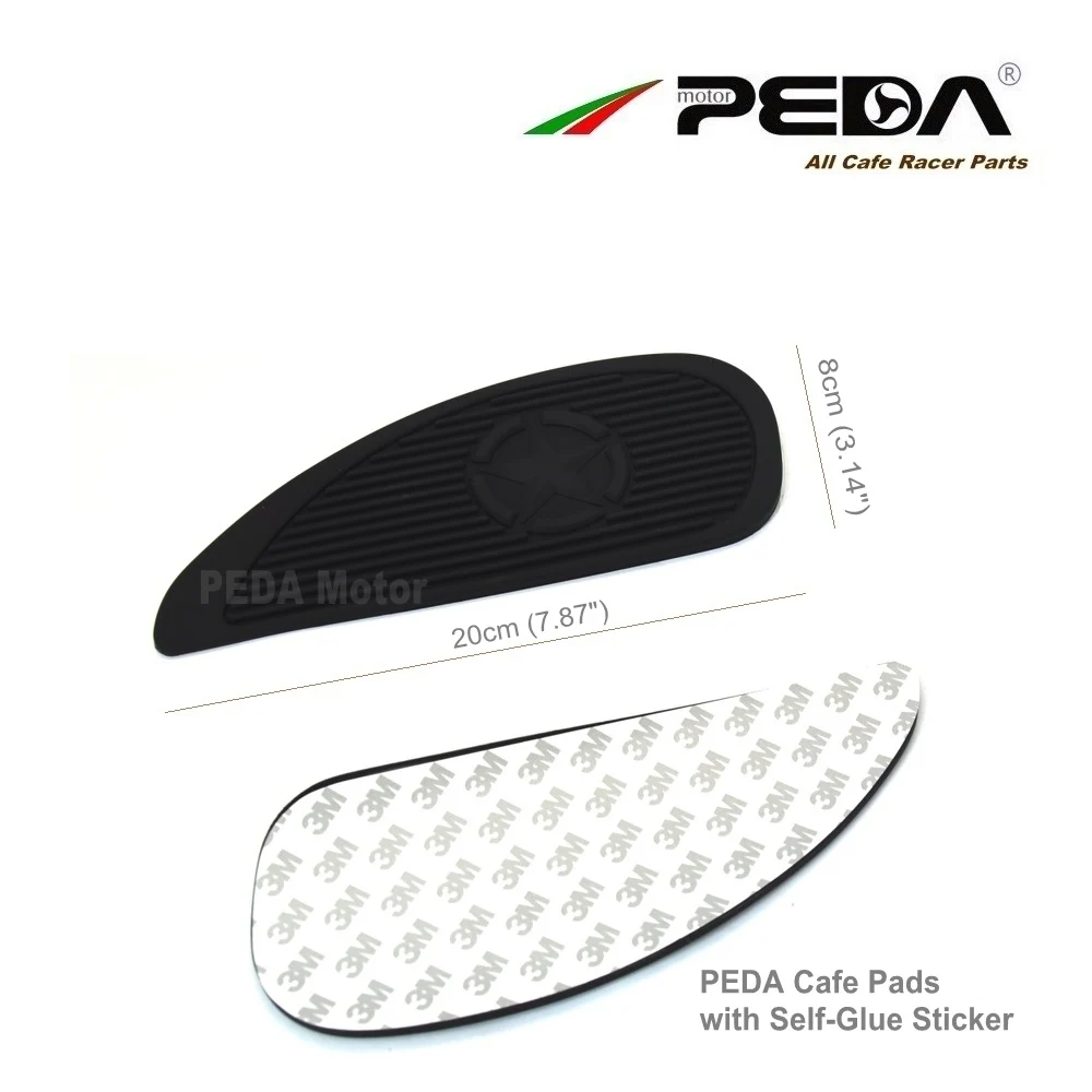 PEDA MOTOR Cafe Racer Tank Pads Knee Pad for Honda Suzuki Triumph Yamaha Motorcycle Protection W glue sticker 20cm (S) | Автомобили и