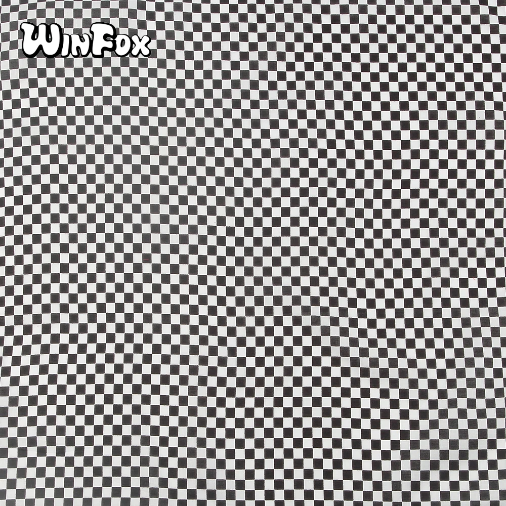 Winfox 55*55 см хлопковая черно-белая клетчатая бандана в стиле хип-хоп женская и