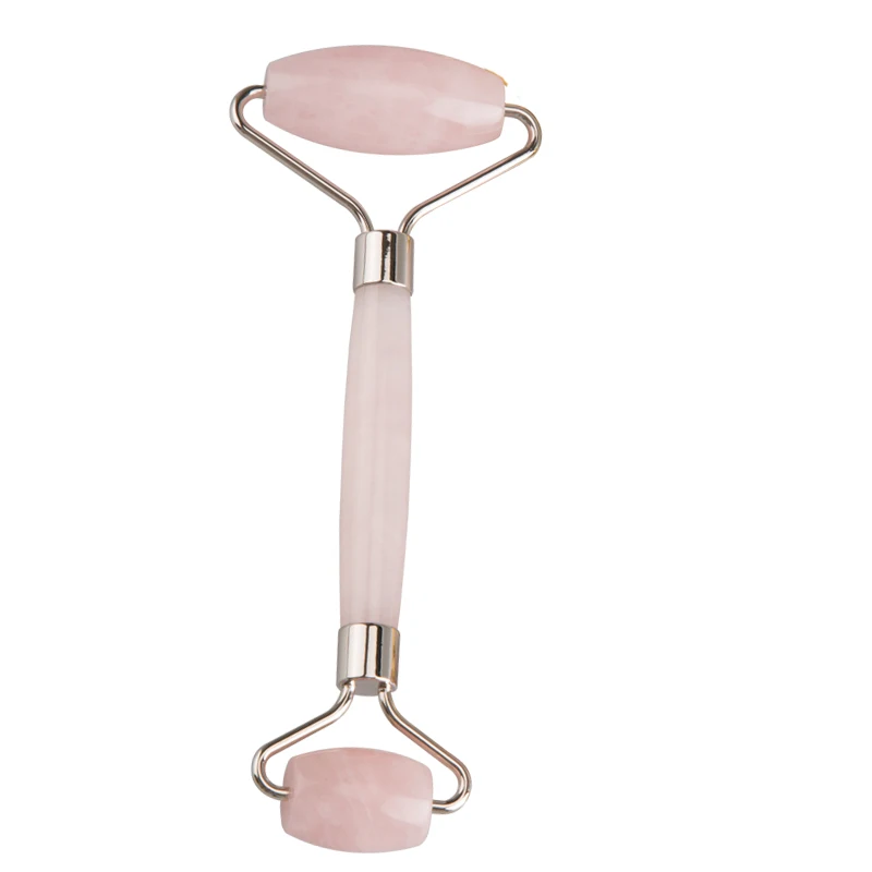 only Massager Розовый КВАРЦЕВЫЙ ролик для похудения Массажер для лица инструмент для лифтинга натуральный нефрит массажный ролик для лица камень массаж кожи красота уход набор коробка - Цвет: only Massager