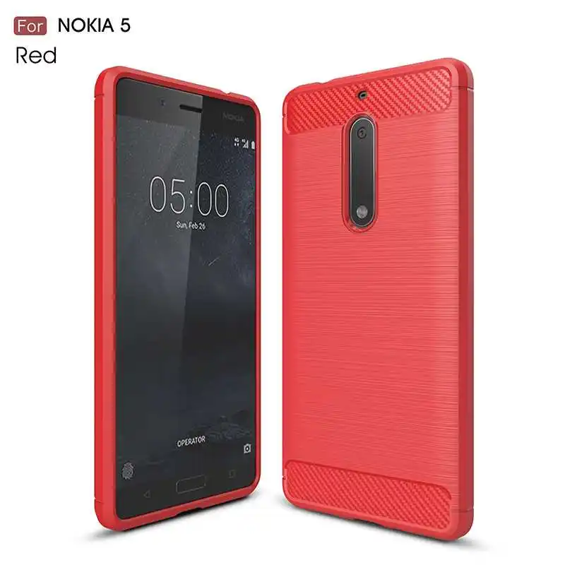 Модный Ударопрочный Мягкий силиконовый чехол Mokoemi 5," для Nokia 5, чехол для телефона Nokia 5 - Цвет: Red