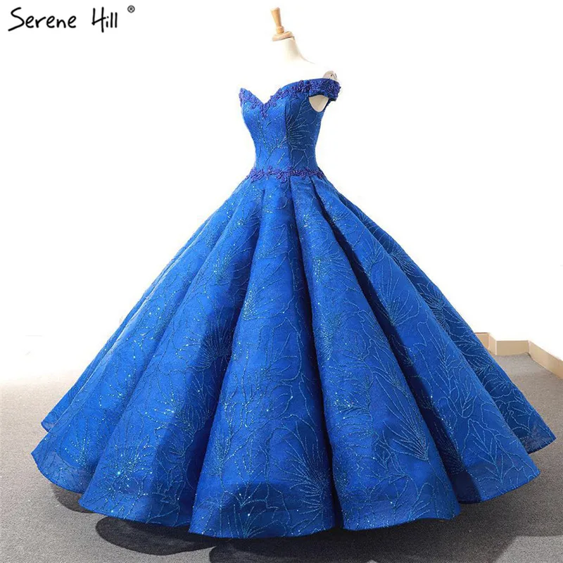 Длинное платье кафтан в Дубае длинное с синими бусинами для формальной вечеринки