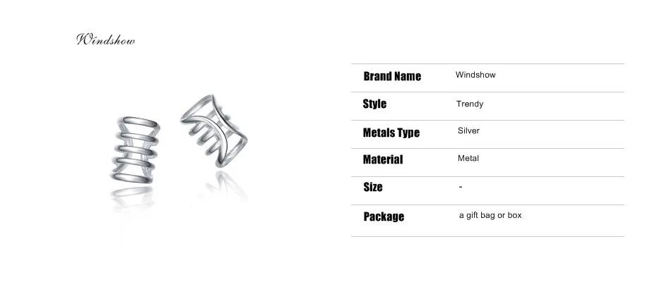 Real 925 Sterling Silver Punk Hollow Ear Cuff Clip On Earrings Fashion Jewelry No Piercing For Men Women Brinco boucle d'oreille