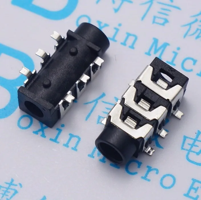 100 шт. PJ-313D SMD Разъем для наушников 3 5 корпус 6-контактный красный/зеленый аудио