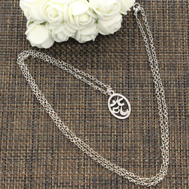 Ожерелье для йоги OM 22x14mm подвеска из серебра короткий длинный женский и мужской