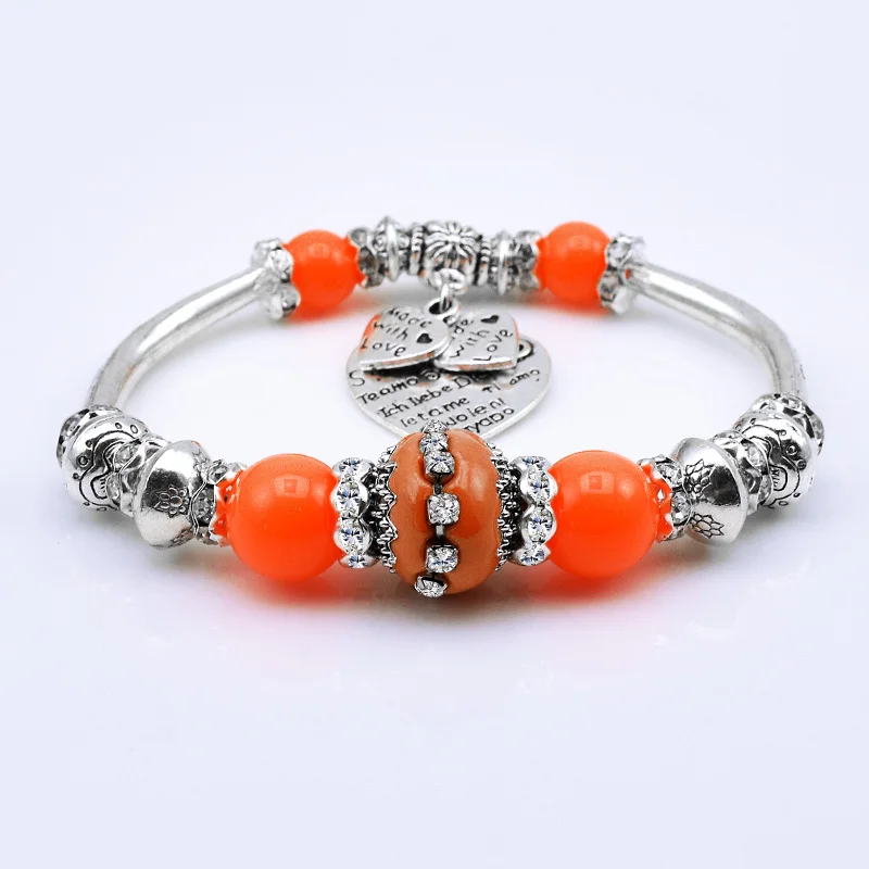 Браслет из бисера оцинкованный Локоть браслет индонезийских бусин серебряный