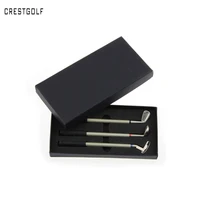 crestgolf golf clubs shaped alloy ballpoint pen gift sets new design with 3 mini clubs pens novelty