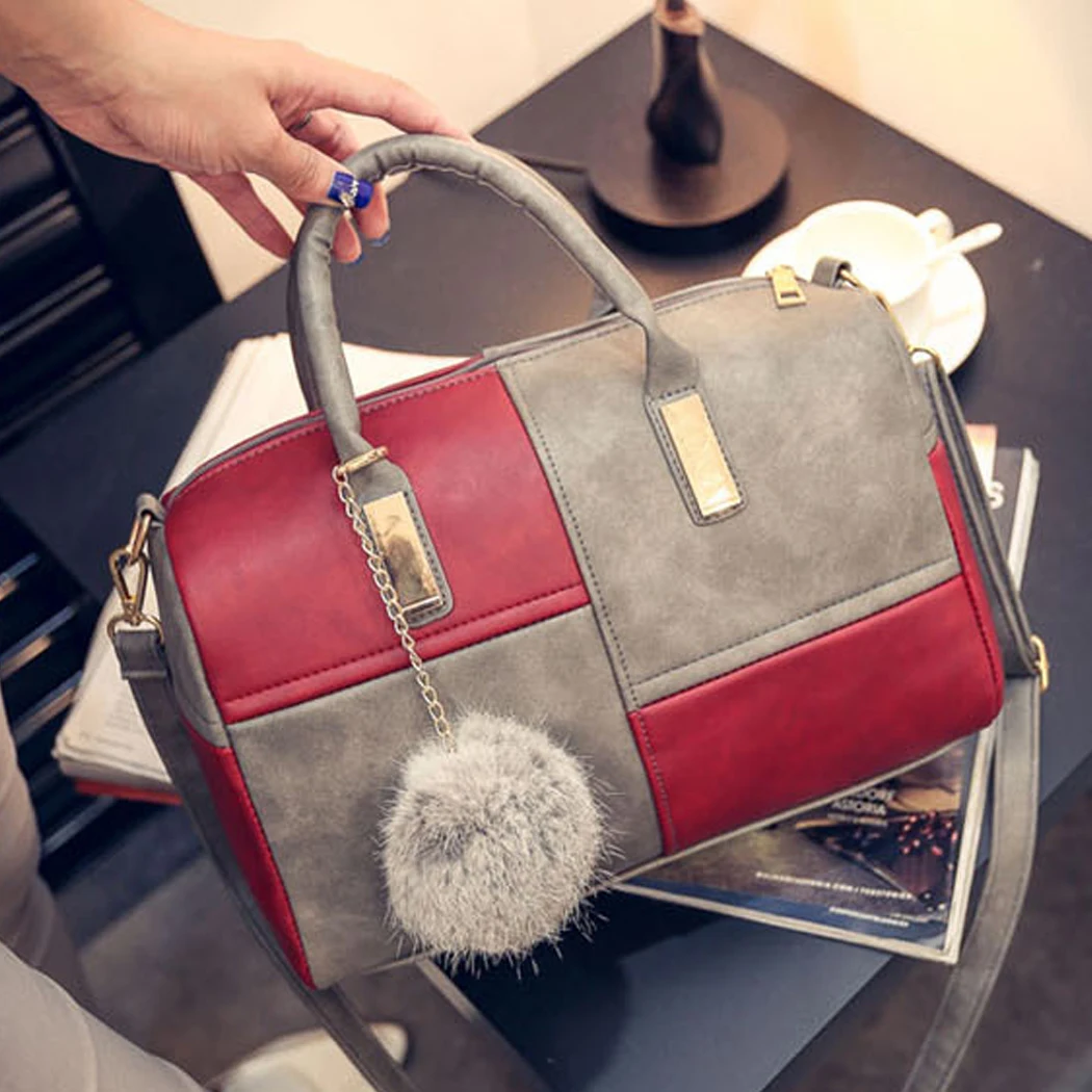 2018 Новый Портативный лоскутное Hasp Дамы Женская кожа плечо сумка Crossbody монета