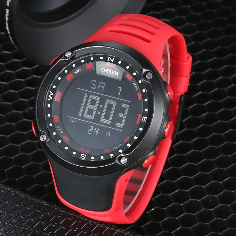 Часы наручные OHSEN Мужские светодиодные электронные Брендовые спортивные