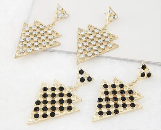 Серьги ювелирные изделия темперамент преувеличены кристалл треугольник форма