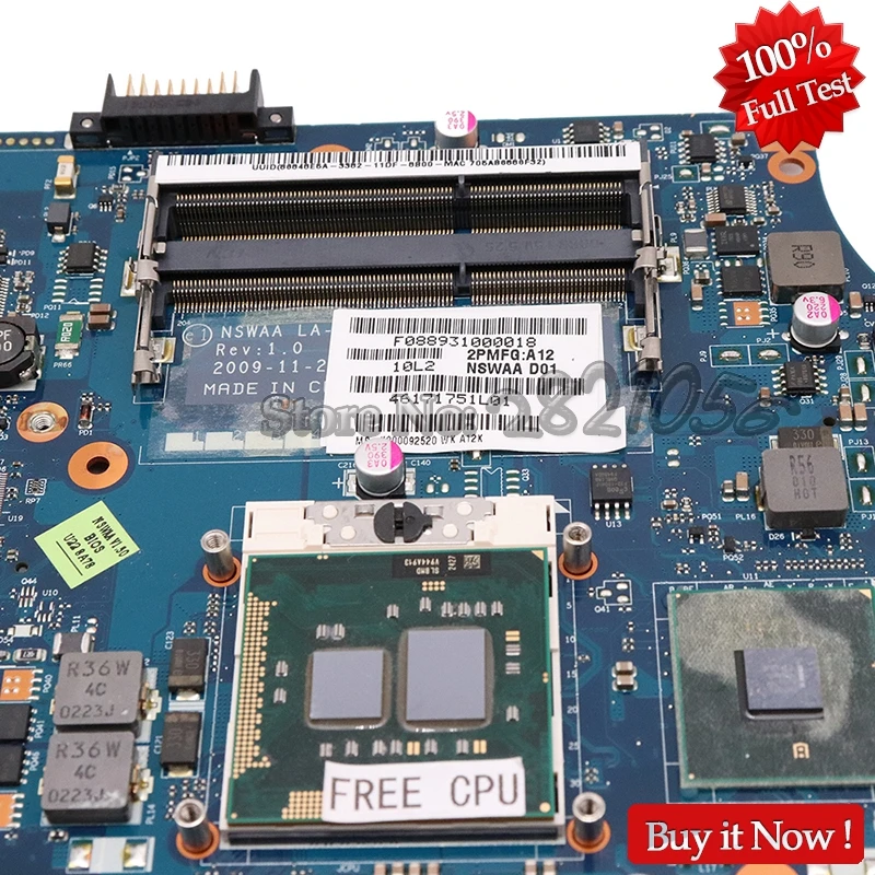NOKOTION для Toshiba Satellite L500 A505 Материнская плата ноутбука LA-5322P K000092520 основная плата HD4500 DDR3 Бесплатный процессор полностью протестирован