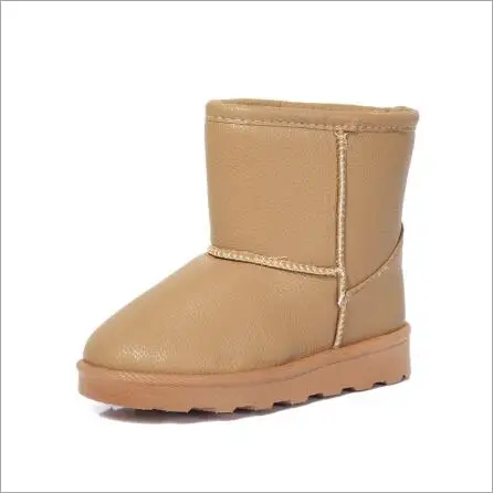 GARYDUCK 2017 Winter Children Shoes PU Leather Waterproof Boots Natural Fiber Slip Kids Snow Brand Girls Boys Rubber | Мать и ребенок