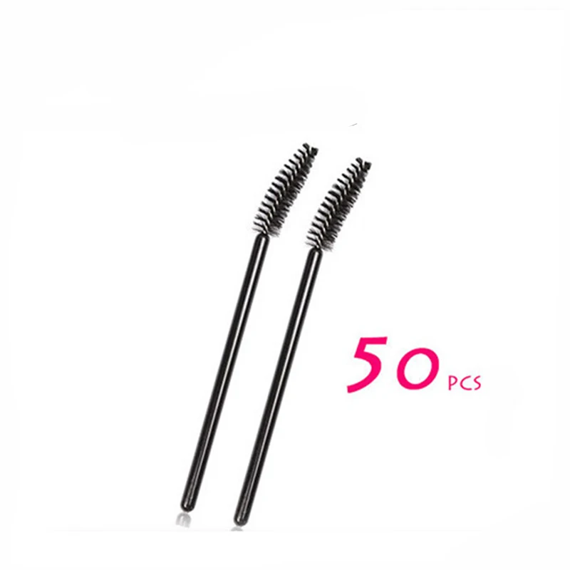 JM50black OVW 50 шт./упак. одноразовые микрометрические щетка для ресниц тушь для ресниц карандаше-аппликаторе щетки и гребни для волос щетка для ресниц Макияж Ящик для инструментов - Handle Color: JM50black