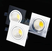 free shipping led square cob downlight dimmable ac80 240v 7w 9w 12w recessed led ceiling lamp spot light bulbs indoor lighting