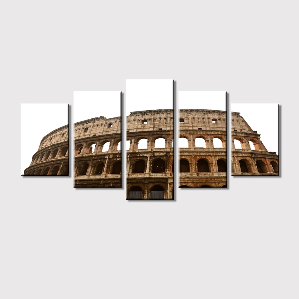 Модульная рамка Художественная Картина на холсте Печать 5 панелей колоссей в