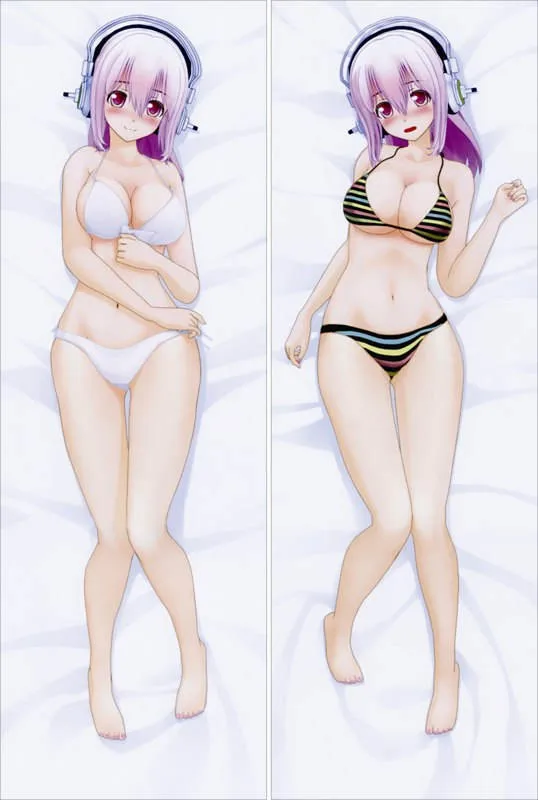 Обновленная популярная музыка девушка Супер sonico аниме персонаж Сексуальная большая грудь девушка супер pochaco Подушка Наволочка