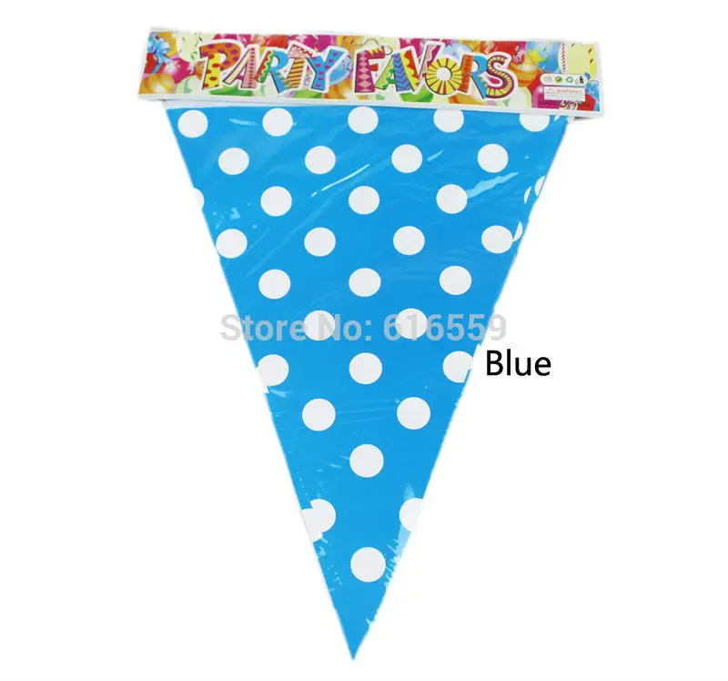 1 комплект 2 5 метра бумажные флаги в горошек для дня рождения свадьбы вечерние