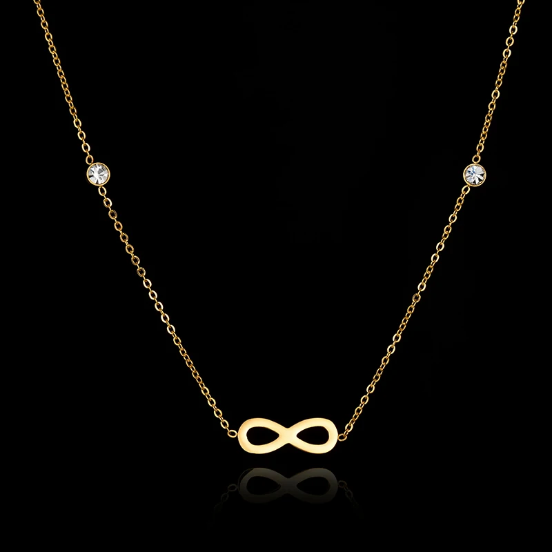 2016 новая мода из нержавеющей стали ожерелье с кулоном бесконечность в форме