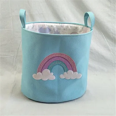 pink rainbow 40*33*40 см милый Единорог печатных корзина для хранения одежды органайзер для игрушек складные корзины ткань большая корзина для хранения белья баррель - Цвет: pink rainbow