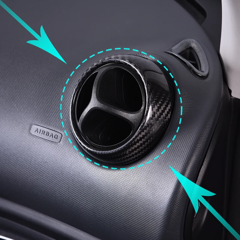 4 шт. для smart 453 fortwo forfour автомобильный Кондиционер Вентиляционное украшение автомобильный аксессуар наклейка интерьер углеродного волокна Стайлинг