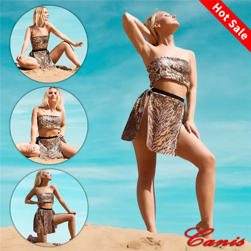 Женский комплект из 2 предметов: укороченный топ и юбка| |