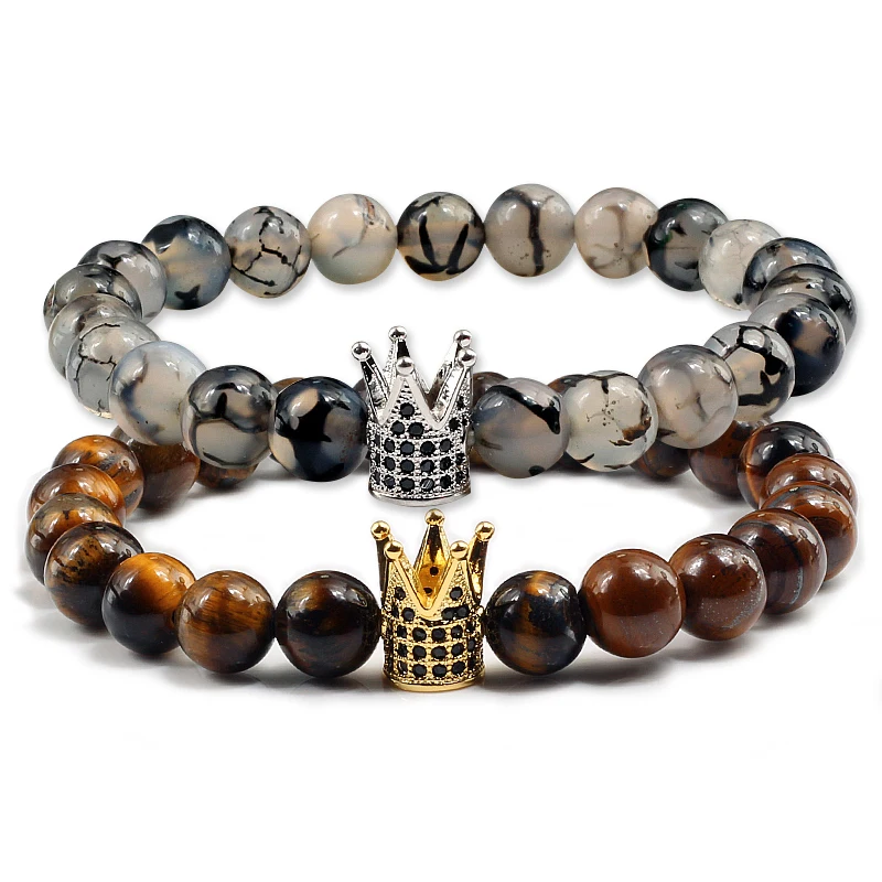 Аксессуары из натурального камня 2 шт. в наборе бусины браслеты сплава корона