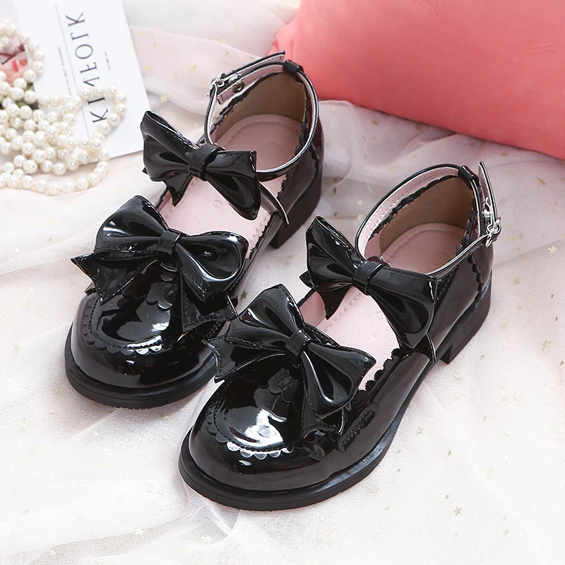 

Japanese Academy Style Lolita Bowknot Princess Kawaii Girl Anime Shoes CosplayJK Uniform Lolita Shoes Round Head Student Shoes