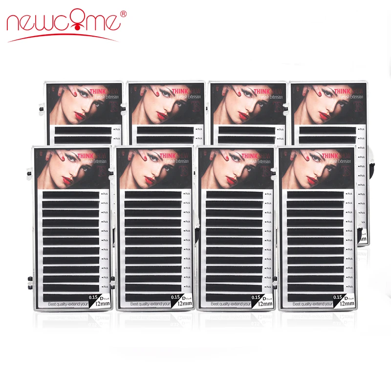 NEWCOME 3D индивидуальный ресниц расширение Curl C D Поддельные ресницы 100% ручной работы
