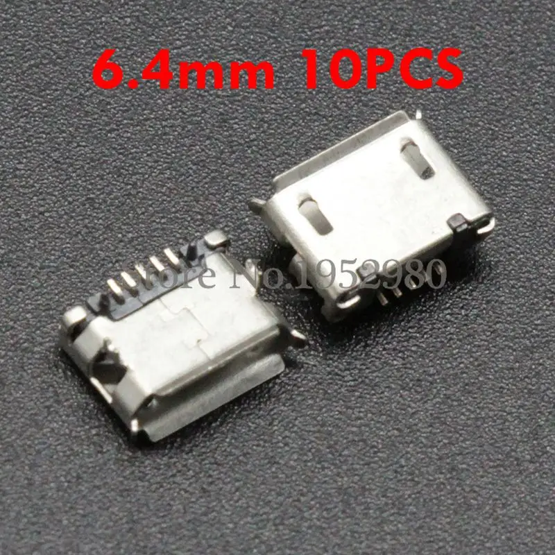 10 шт. 5-контактный разъем микро-USB типа B гнездовой передний штырь 6 4 мм DIP с полями