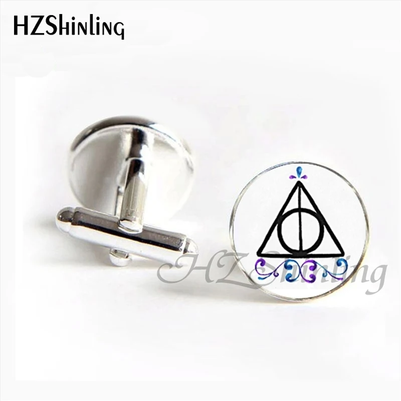 5 HZShinling новые модные запонки Deathly Hallows ручной работы H P запонки "пленка для фотоаппарата" Символ Deathly Hallows для мужчин рубашка манжета - Окраска металла: 5