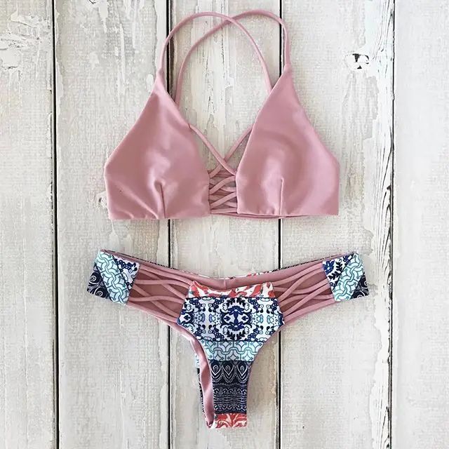 Бикини 2019 женские купальники с низкой талией купальник купальный костюм бикини