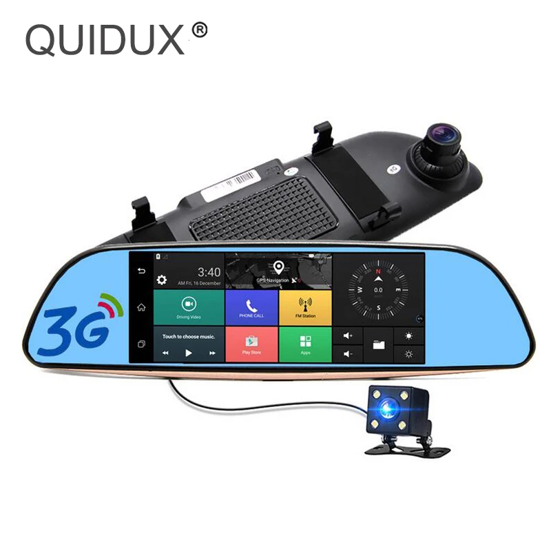 QUIDUX 7 &quotips 3G Android автомобиля зеркало заднего вида DVR gps навигации Full HD 1080p видео