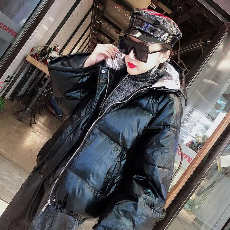 Зимнее толстое пуховое пальто куртка на утином пуху свободная парка для женщин