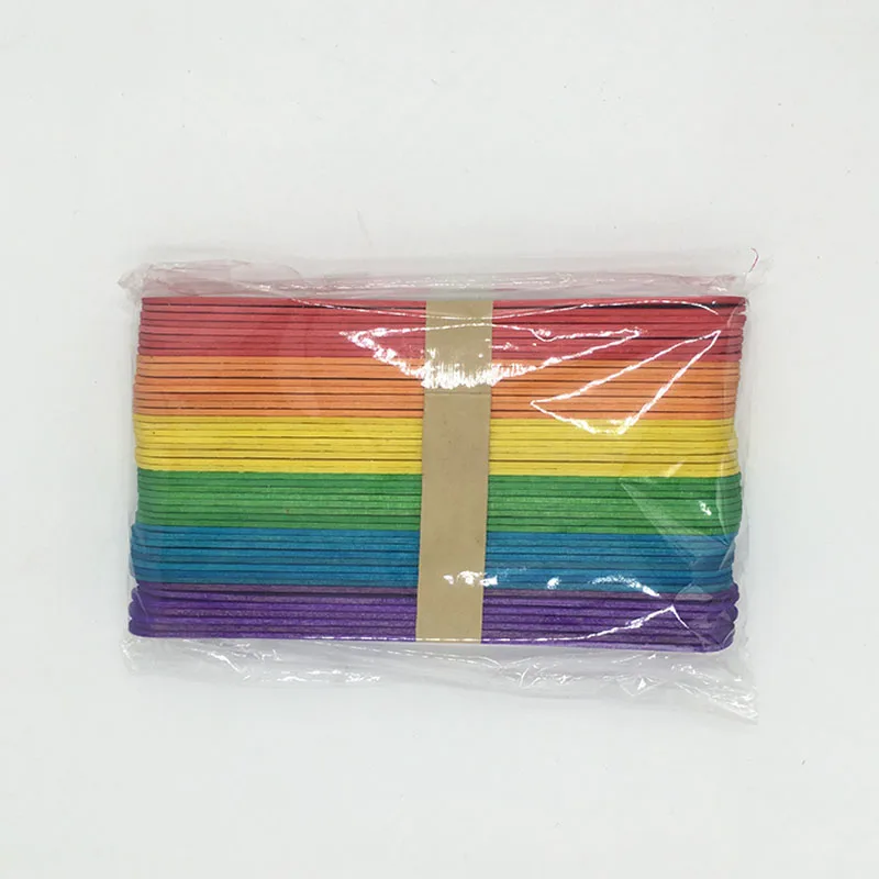 Новые модные детские DIY Разноцветные деревянные палочки для мороженого, креативные игрушки ручной работы, Простые художественные инструменты, аксессуары - Цвет: Многоцветный