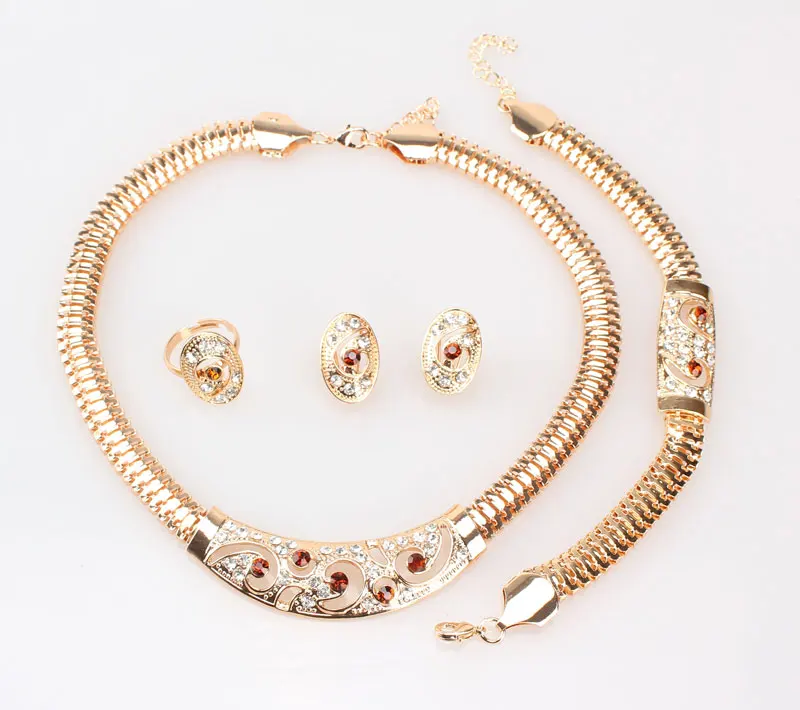 Женские Ювелирные наборы с коричневыми бусинами и воротничком изысканные