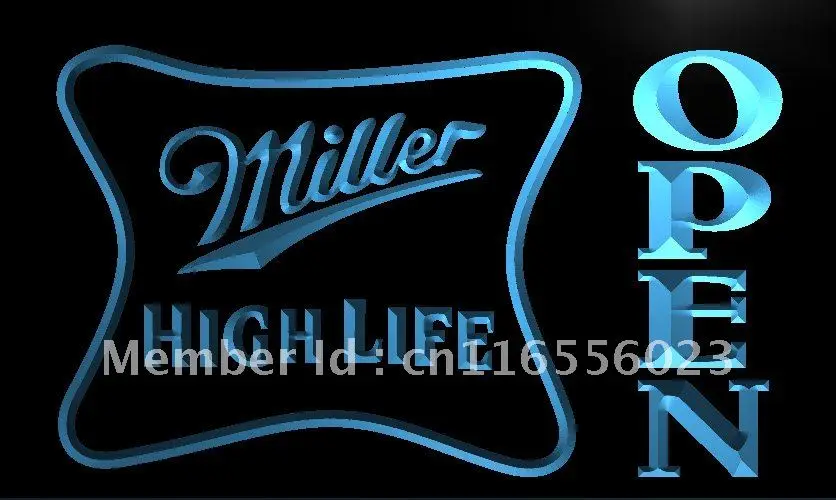 

LA041- Miller High Life OPEN Bar LED Neon Light Sign home decor crafts