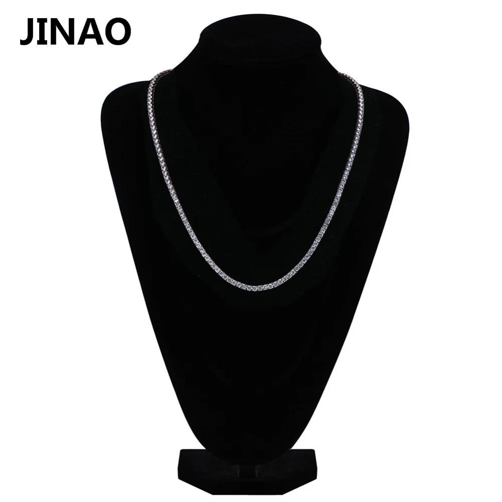 JINAO золото/серебро/цвет розового золота Iced Out цепь хип-хоп медь микро Pave CZ Stone2.5-10 мм теннисная цепь ожерелье