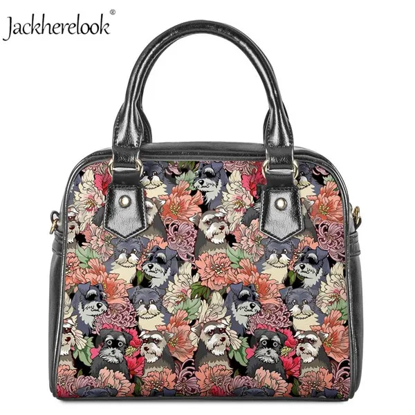 HX542DL Jackherelook женская сумка бульдог Шнауцер цветочный узор собака на плечо маленькая сумка Мода животное кошка Кроссбоди кошелек - Цвет: HX542DL