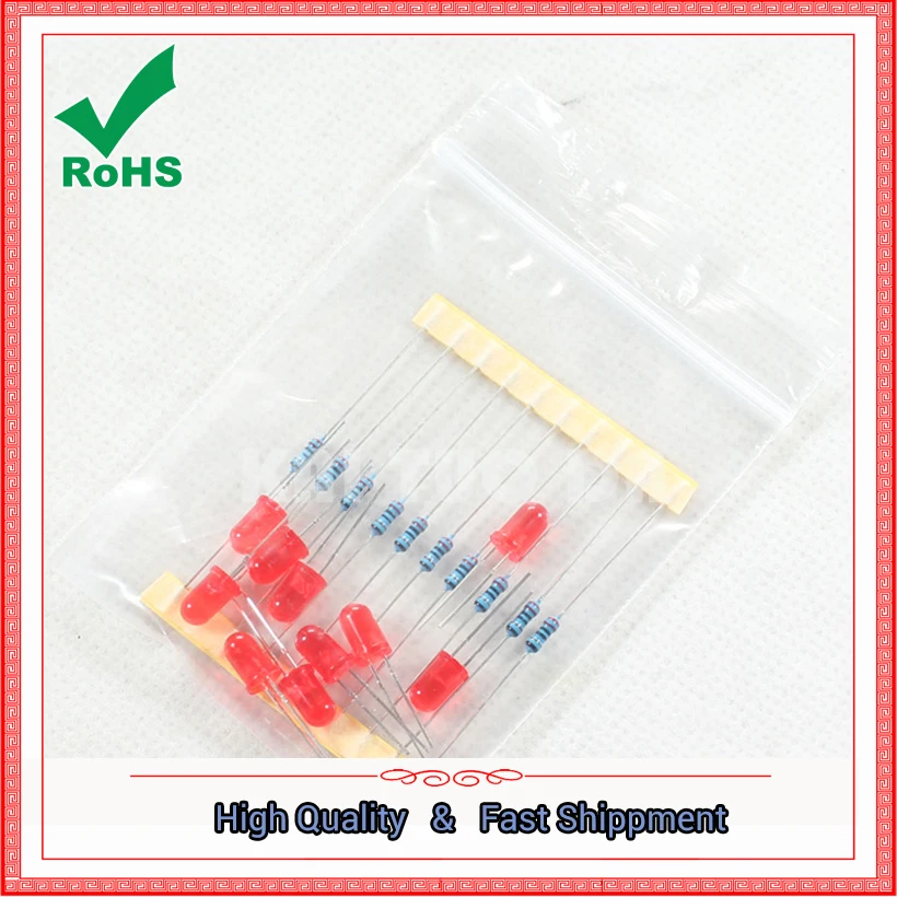 Лампочка с 10 лампочками и резисторами подходящими для отправки MCU |